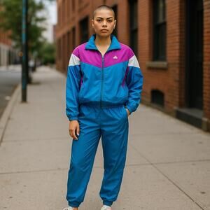 Vintage 1992 USA Olympics JCPenney Colorblock Windbreaker Track Suit - Medium